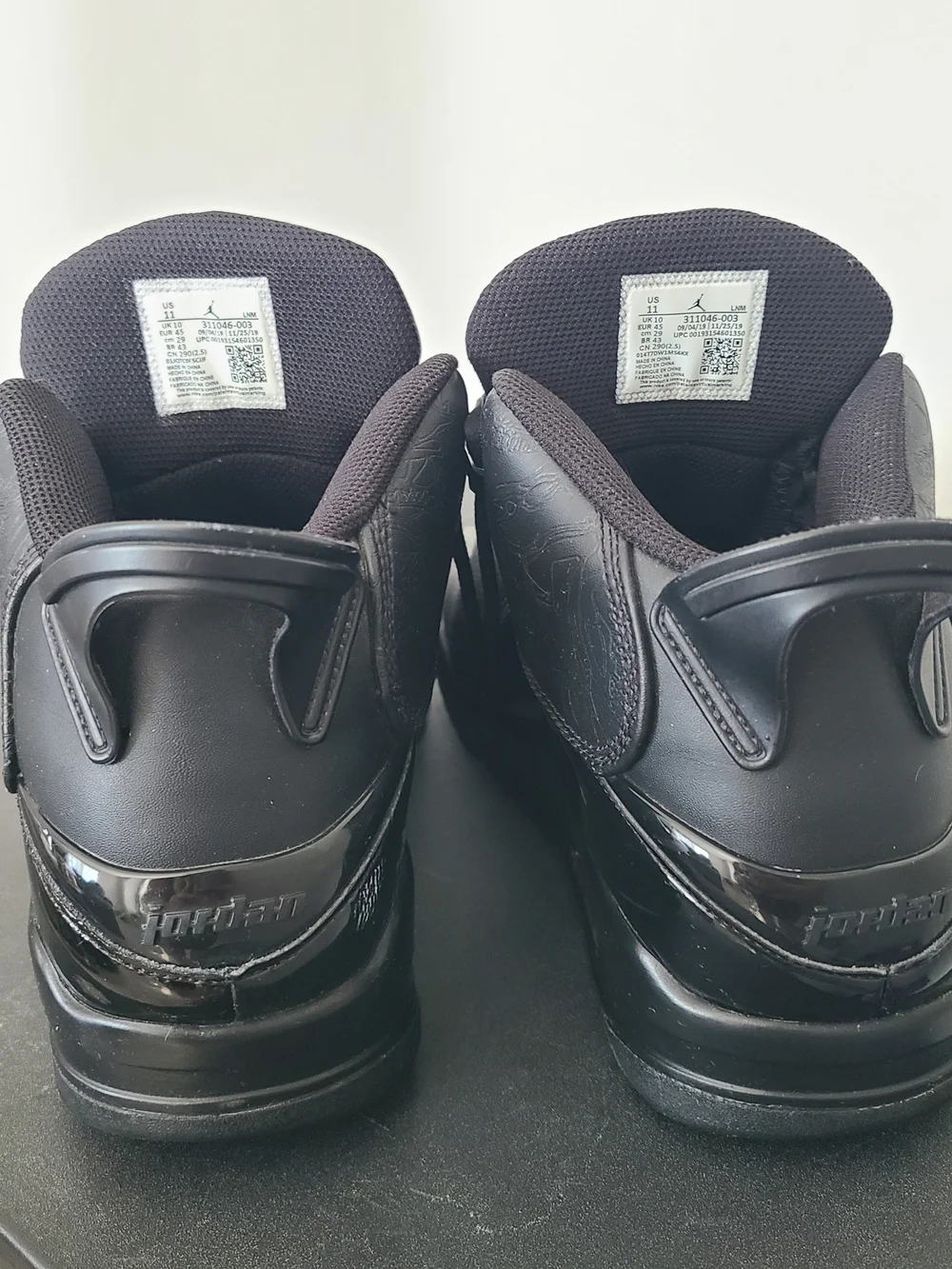 Nike Air Jordan DubZero Triple Black Patent Leather Men's Sneakers Size 11